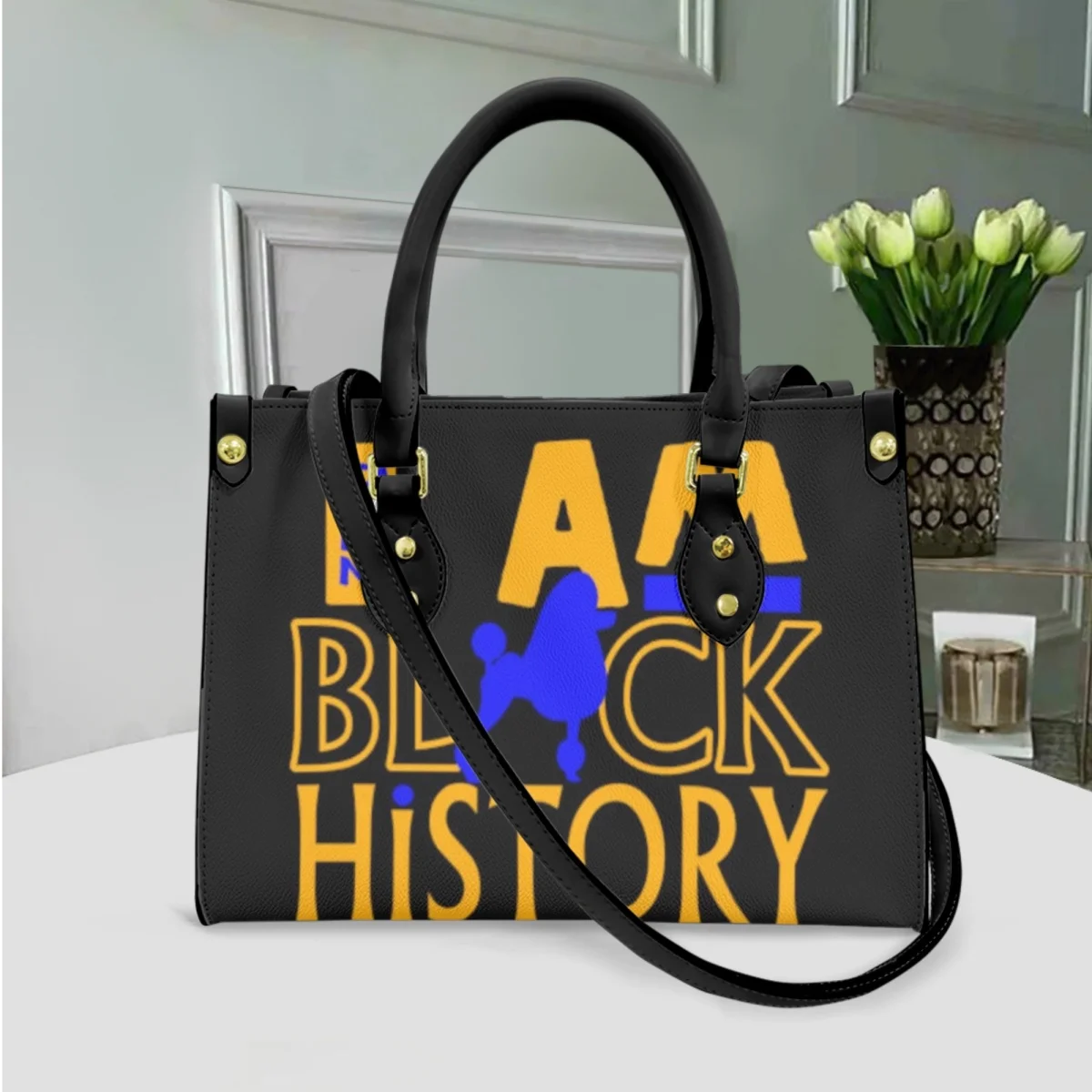 Vintage Cross Body Bags for Women Sigma Gamma Rho Printed Leather Women Hand Bags Luxury Poodle Pattern Female Gift Bolso Mujer