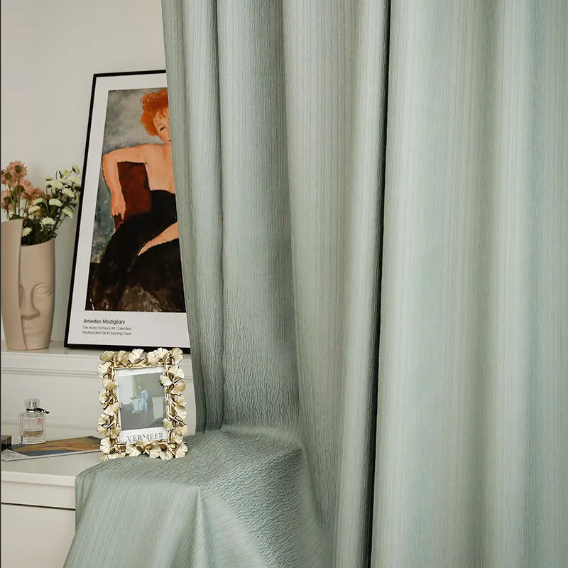 

Curtains for Living Dining Room Bedroom Glacier Pattern Jacquard High Shading Creamy Vanilla Green Windows Door Kitchen
