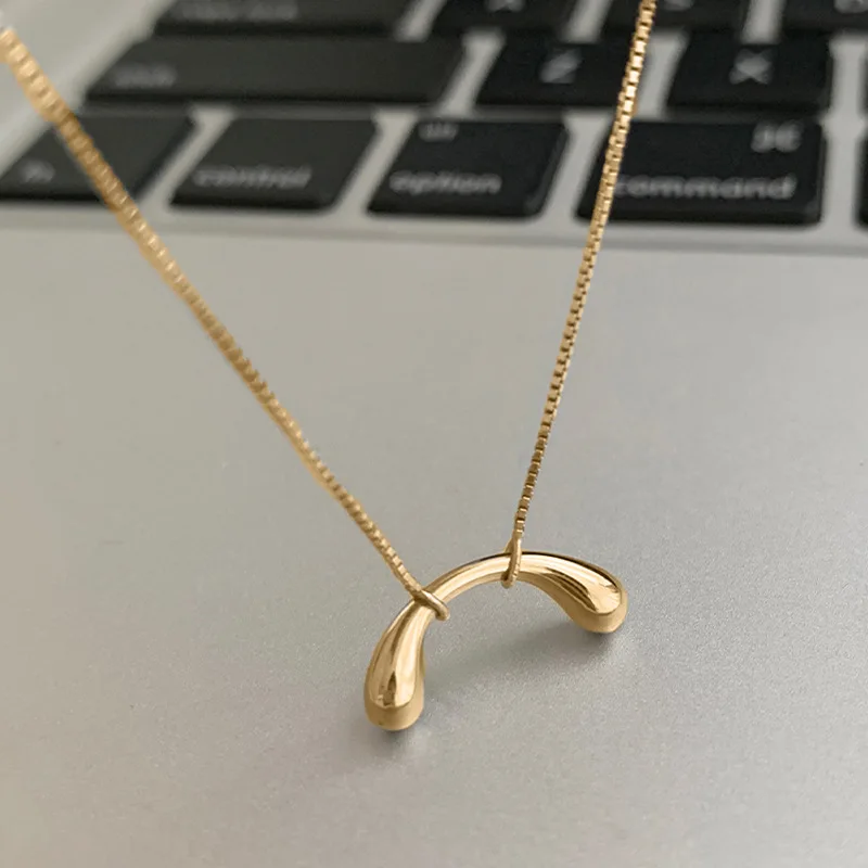 

KAITIN Geometric Necklace Women Simple Fashion Versatile Clavicle Chain Semicircle Design Advanced Sense Necklace Female