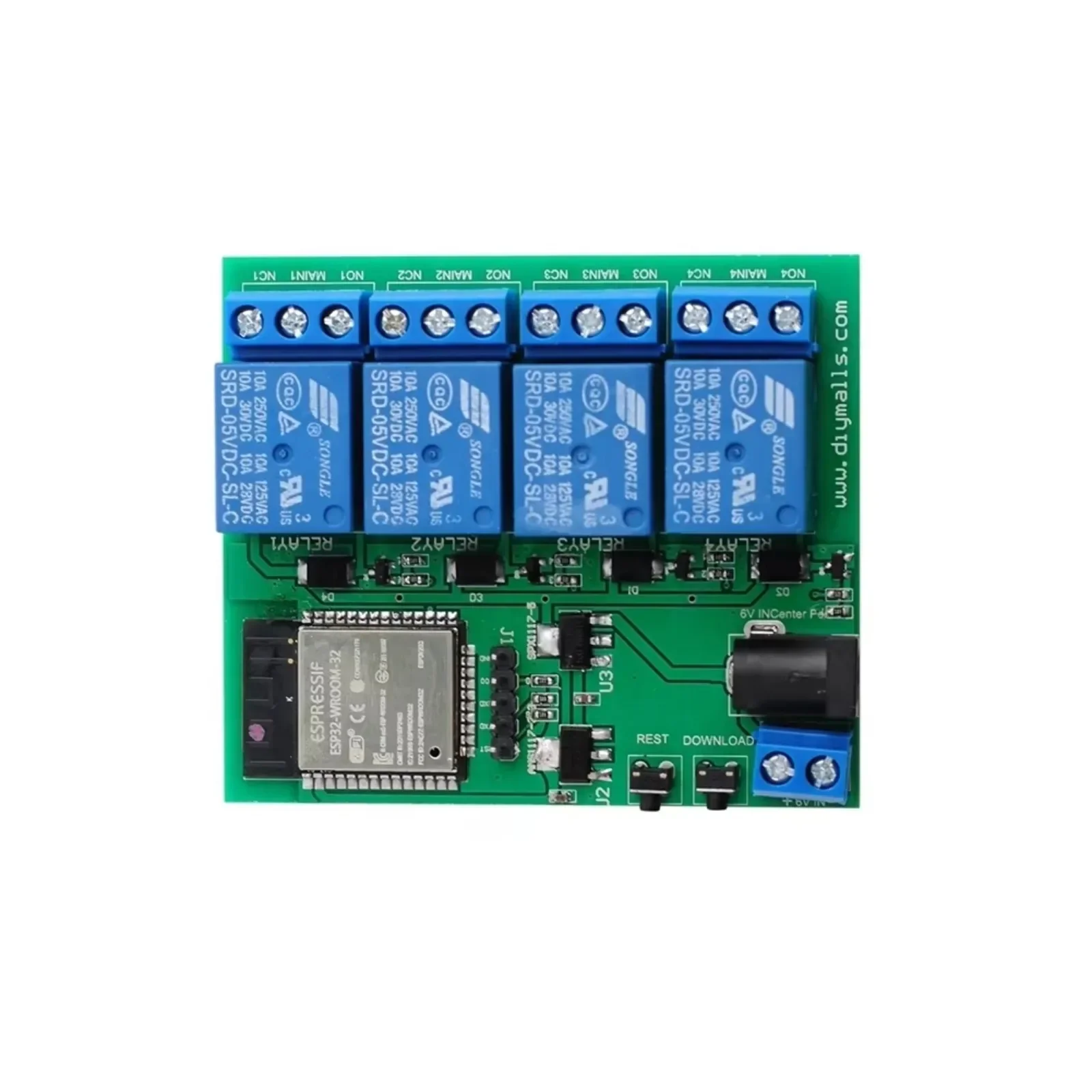 ESP32S EPS32 4-канальный релейный модуль Wi-Fi BT совместимый с синими зубами и встроенной