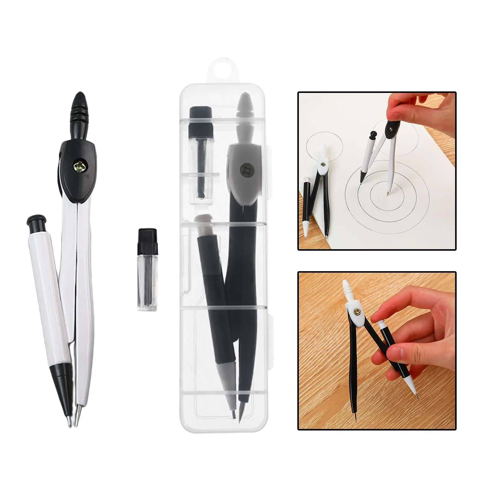 Professional Metal Compasses with Storage Case Mechanical Pencil Refill for School Office Stationery Supplies |
