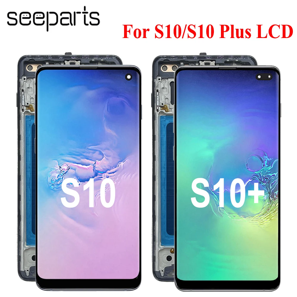 Фото TFT-экран для Samsung Galaxy S10 LCD S10 PLUS ЖК-дисплей с дигитайзером сенсорного экрана в сборе, запасные части №1