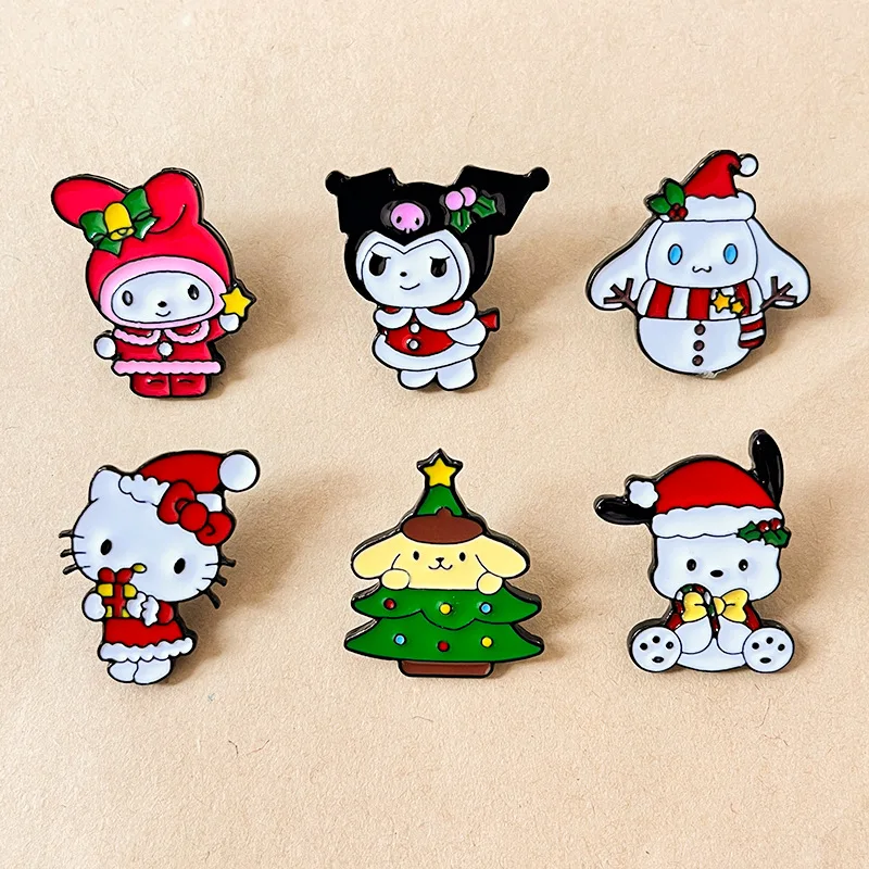 

Sanrio Kawaii аниме милый Hello Kitty моя мелодия Рождественский значок Cinnamoroll мультфильм почтовый сувенир девушка подарок на день рождения 2 шт.