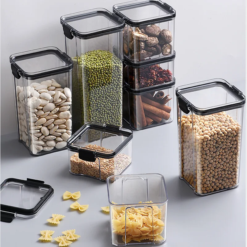 Stackable snack nuts and grains storage tank square food preservation storage tank kitchen storage sealed tank