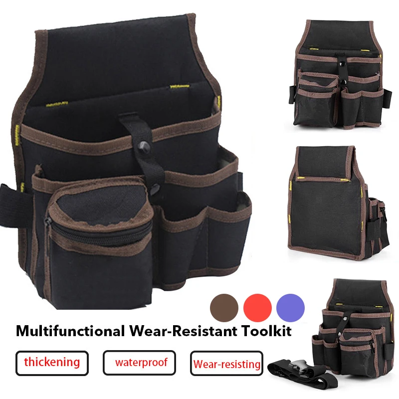 

Pocket Tool Pouch Waist Kit Bag Belt Repair Cloth Hardware For Repair Storage Bag Electrician Multifunctional Pocket Pack Oxford