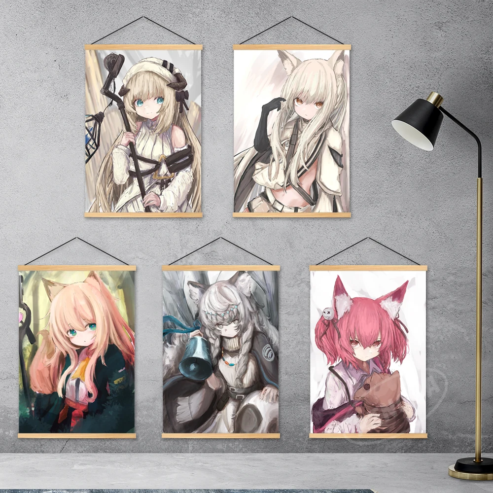 

Hd Printed Canvas Arknights Wooden Hanging Suzuran Home Decoration Anime Painting Pictures Shamare Poster Wall Art Living Room
