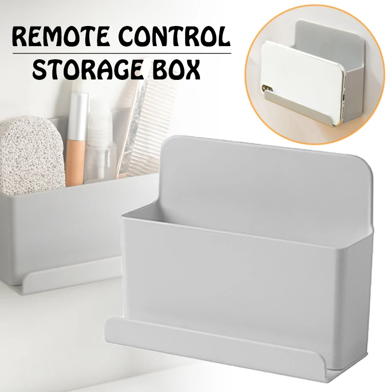

1Pc Wall Mounted Organizer Storage Air Conditioner Remote Control Holder Phone Stand Rack No Punching With Charging Hook
