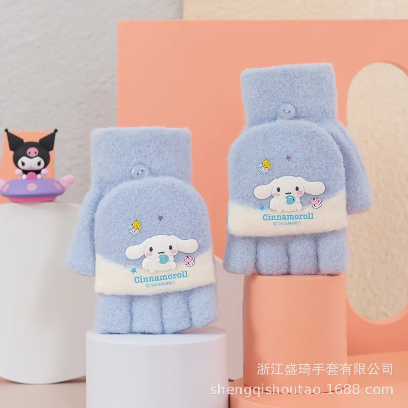 Аниме Девушка Перчатки с пятью пальцами Милый мультяшный студенческий откидной