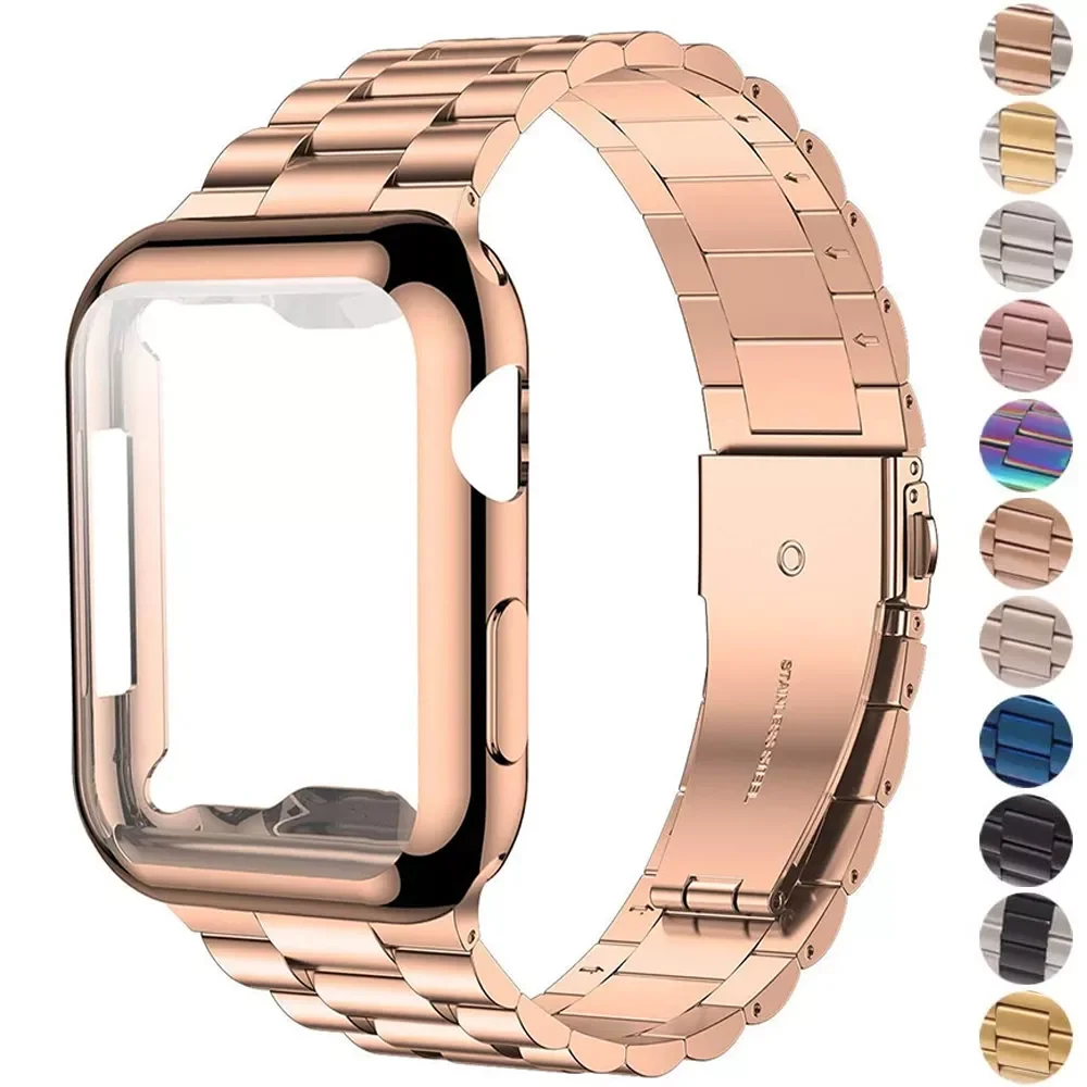 

For iWatch Band 38mm 42mm Stainless Steel Metal Bracelet For Apple Watch 7 45MM 44mm 40mm SE Series 6 5 4 Cover Band
