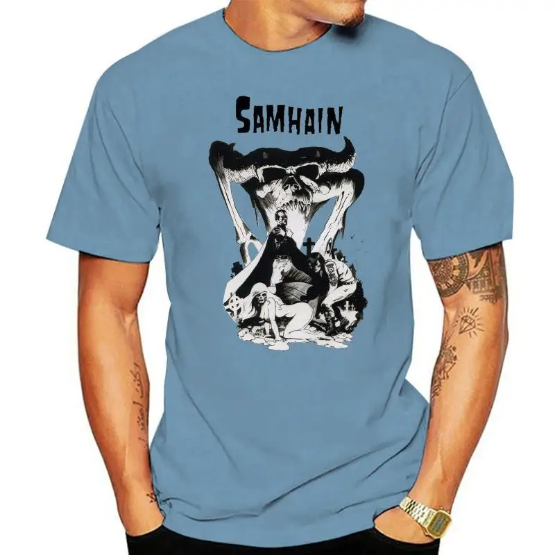 

Samhain V2 T Shirt White Vintage Poster Horror Punk Band All Sizes S-5Xl