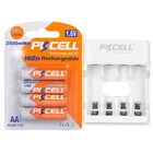 4 шт. PKCELL aa аккумуляторная батарея 1,6 V NI-ZN2250mWh до 2500mWh AA Упакованные батареи с Ni-Zn зарядное устройство EUUS разъем