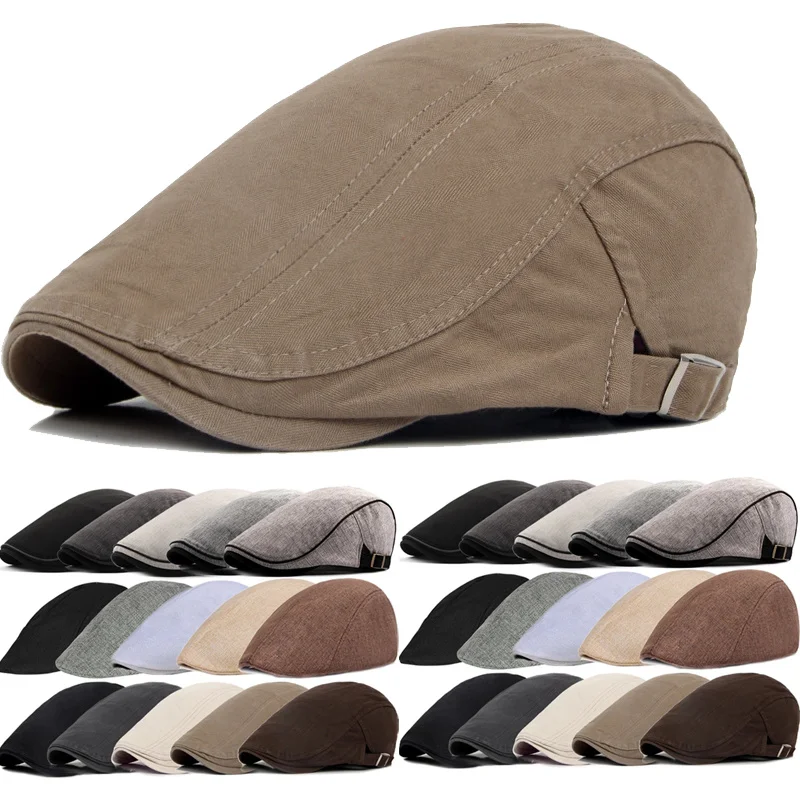 

2023 New Men Berets Spring Autumn Winter British Style Newsboy Beret Hat Retro England Hat Male Hats Peaked Painter Caps for Dad
