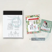 merry christmas clear stamps and metal cutting dies for documenting family harmony diy paper cards scrapbook album decor crafts
