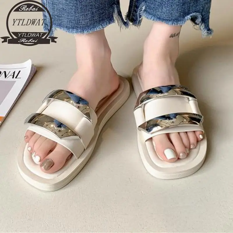 Сандалии женские с открытым носком летняя обувь для полных ног однословные