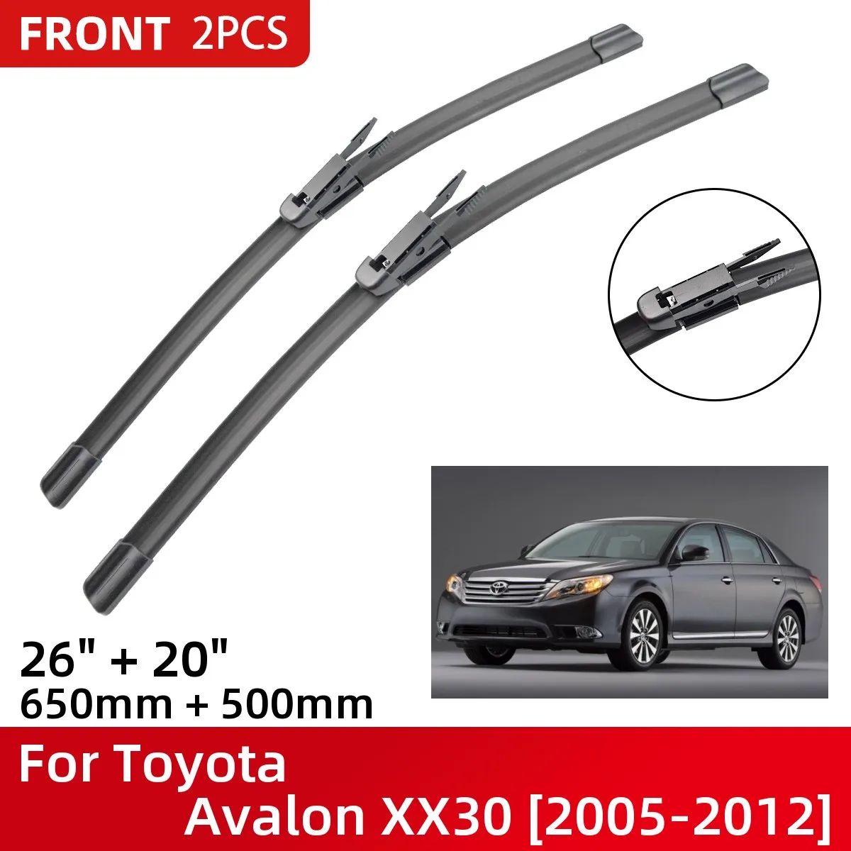 Передние щетки стеклоочистителя для Toyota Avalon XX30 2005-2012, лобовое стекло 26 дюймов + 20 дюймов 2005 2006 2007 2008 2009 2010 2011 2012