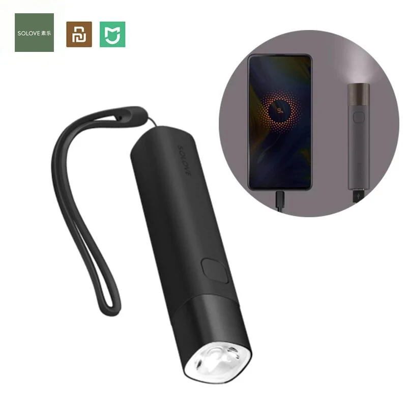 

Original SOLOVE X3 LED Flashlight 3000mAh Mobile Power USB Multi-function Brightness Torch Power Bank Portable Lighting