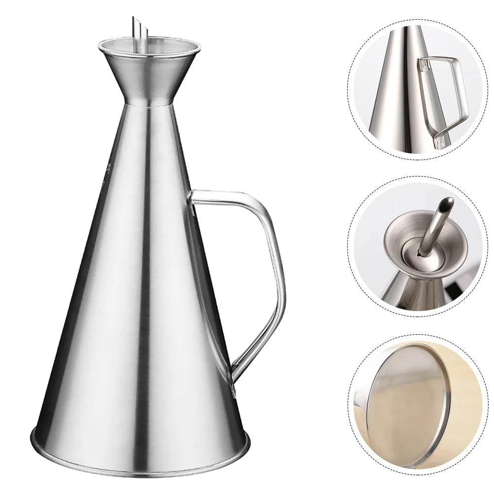 

Oil Dispenser Bottle Olive Strainer Pot Container Vinegar Kitchen Sauce Cooking Storage Pourer Drip Syrup Steel Stainless Grease