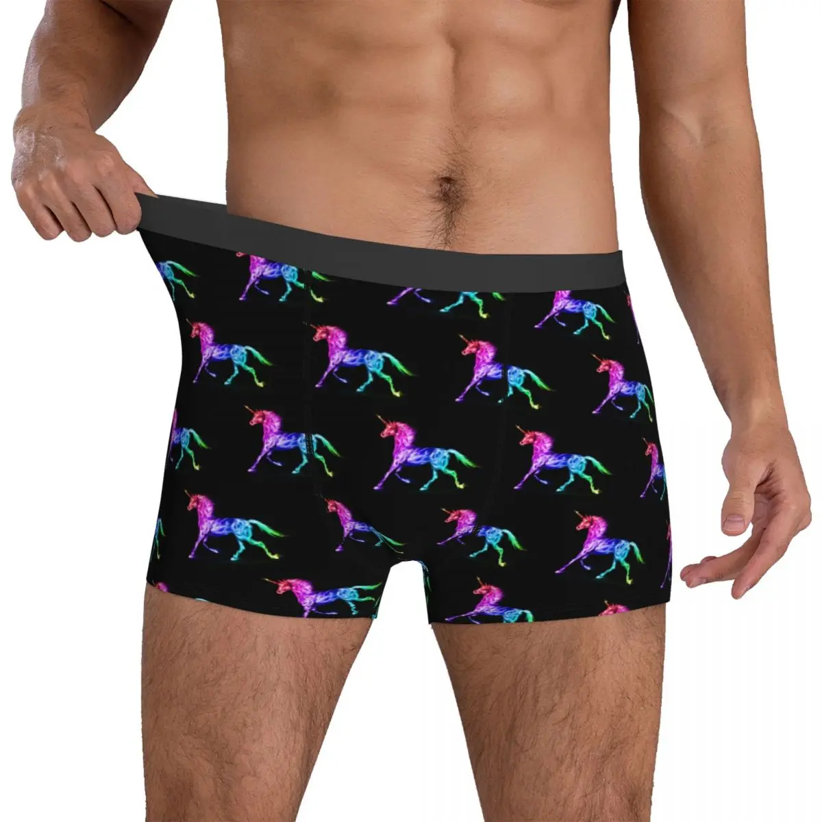 

Colorful Unicorn Underwear Fantasy Pretty 3D Pouch High Quality Boxer Shorts Printed Shorts Briefs Sexy Underpants Plus Size 2XL