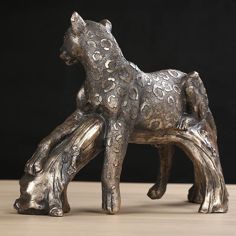 Реалистичная скульптура лесной Пантеры статуя Ягуара ручной работы из смолы