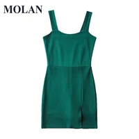 molan fashion sexy woman vocation dress high street strap 2022 summer new loose party club solid female chic dress