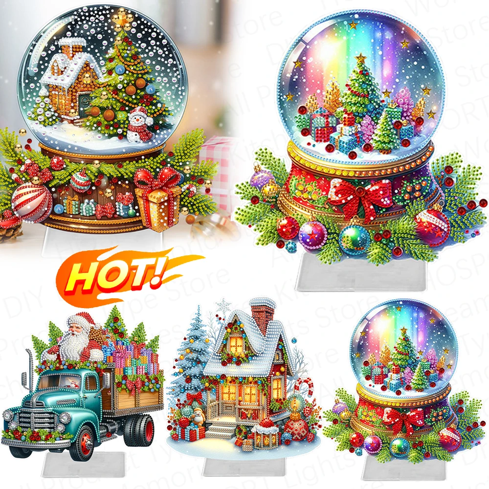 Art of Brilliance 5D алмазная живопись круглой формы акриловая доска Рождественский