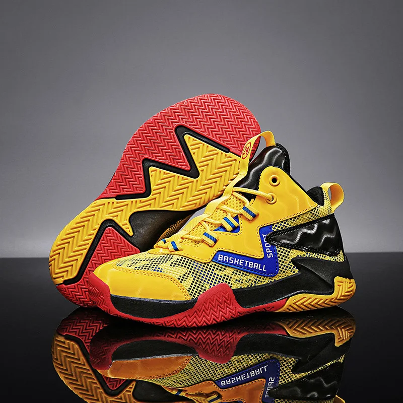 

Men's Basketball Shoes Unisex Cushioning Anti-Friction Sport Shoes Men Light Basketball Sneakers Women High Top Gym Boots