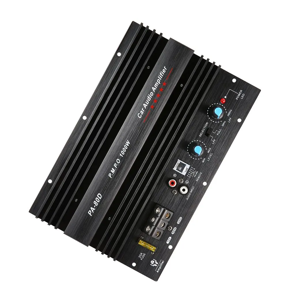 

12V 1000W Amplifier Board Mono Car Audio Power Amplifier Powerful Bass Subwoofers Amp for Car Modification PA-80D