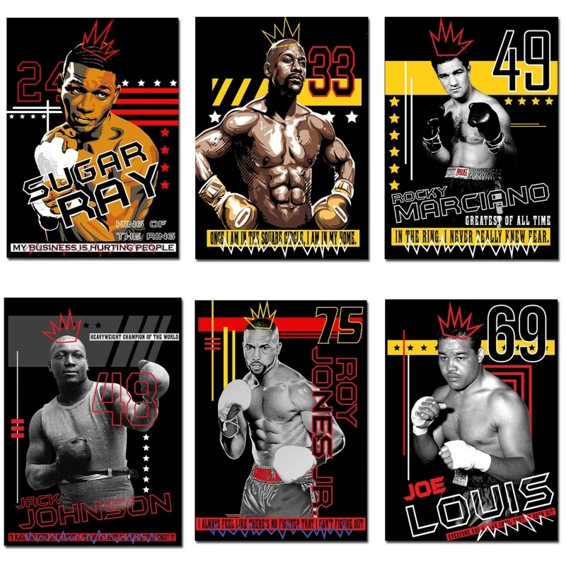 

Boxing Legend Posters Printing On Canvas Great Boxers Wall Art Painting Pictures for Modern Home Room Bar Decoration Unframed