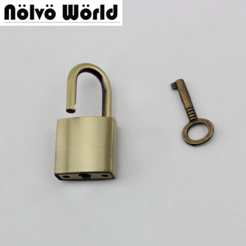 

5sets 30sets High quality 6 colors Padlock standard gold silver bronze handbag bags closured locks with 1 key