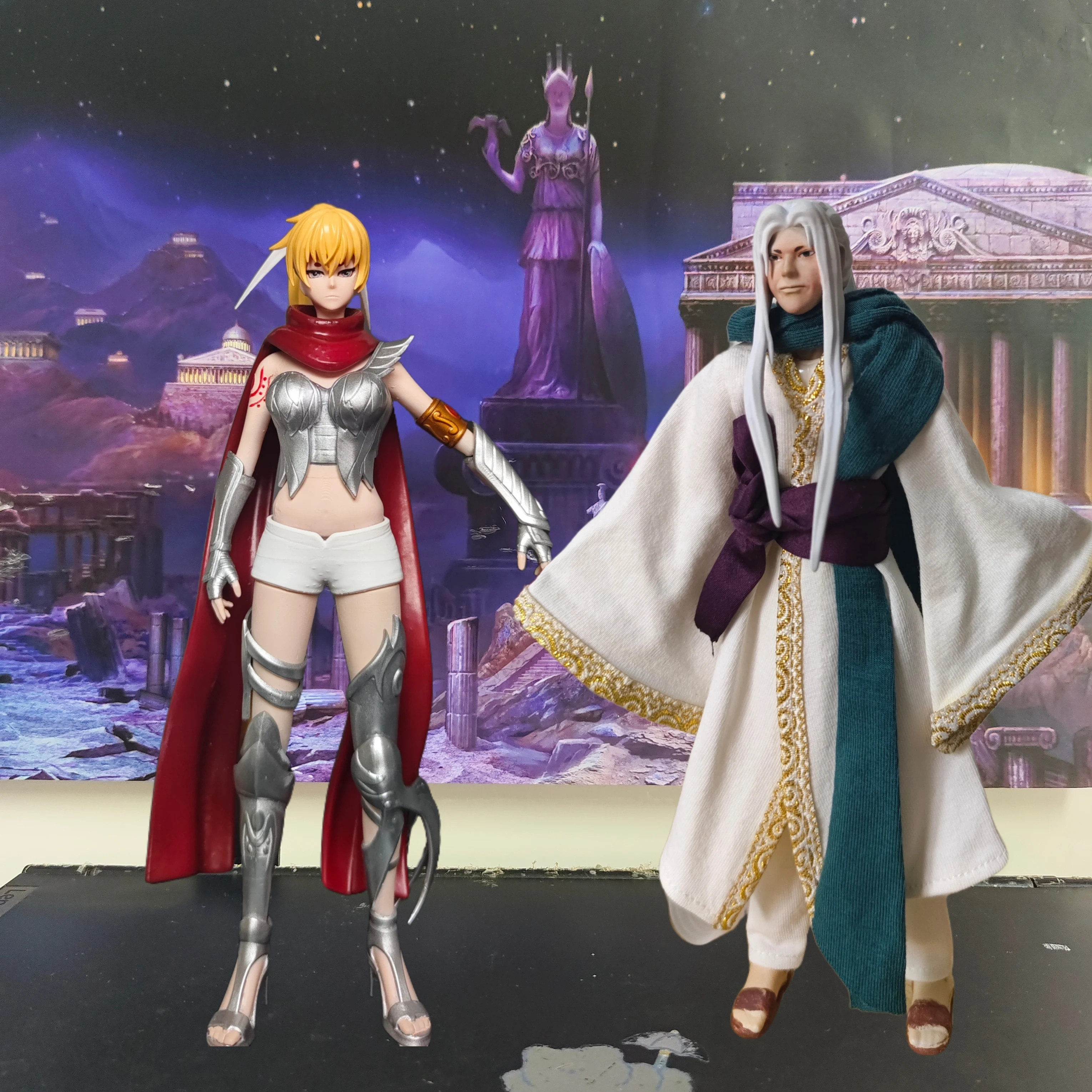 Фото Saint Seiya The Lost Canvas LC-Crane Yuzuriha Серебряная статуя Saint Aries Shion's Junior Sister из смолы Коллекционная модель №1