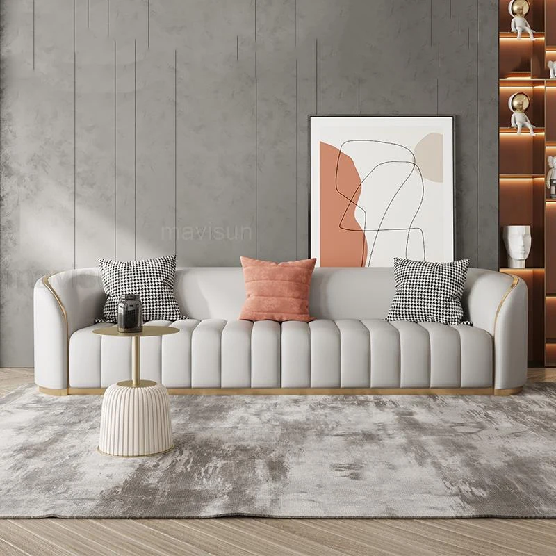 

Couch For Living Room Postmodern Luxury Sofa Small Apartment Gray Leather Adults Couch Unusual Designer Soft Divano Decoration
