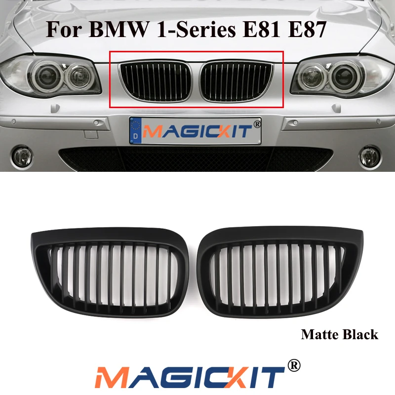 

MagicKit Pair Matte Black Frony Kidney Grilles Grills For BMW E81 E87 1 Series 2004-2007