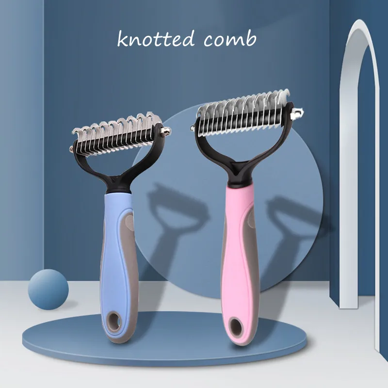 

Расческа с узлом для удаления волос, расческа для вычесывания шерсти собак, кошек, щетка для вычесывания и обрезки меха, инструмент для грум...