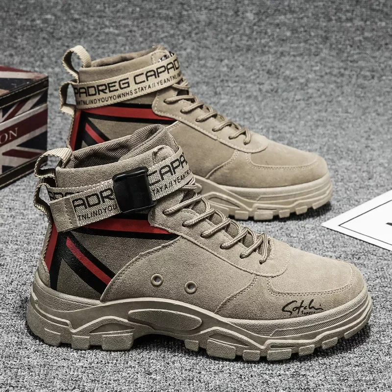 

Warm Winter Ankle Boots Men Casual Shoes Lace-Up Autumn Felt Waterproof Work Tooling Mens Boots Military Army Botas