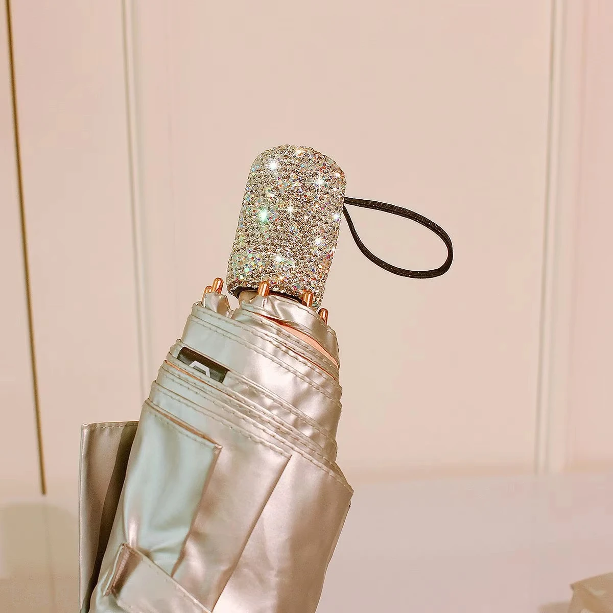 Портативный зонт с блестящим бриллиантом 3-кратный складной защитой от