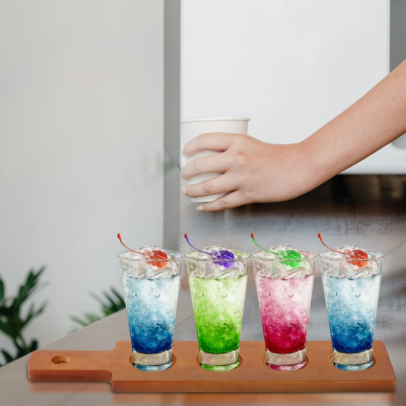 Стеллаж для пива виски деревянные бокалы