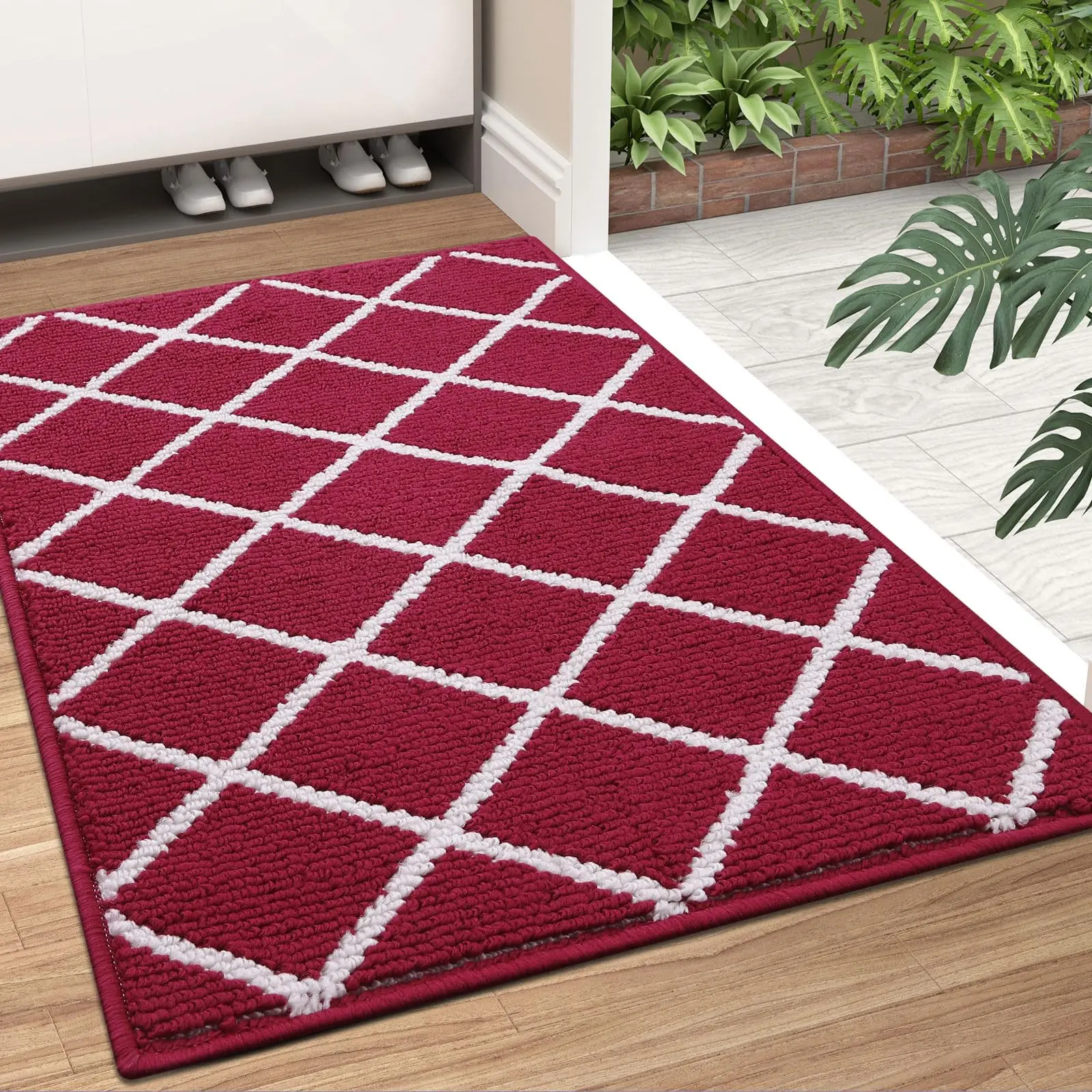 Kitinjoy Крытый коврик для входной двери Нескользящий впитывающий устойчивый к