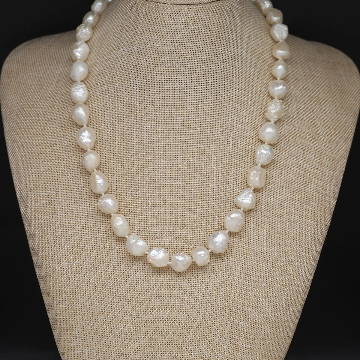 

Natural Freshwater Pearl Necklace Irregular Circle Bead For Women Charming Elegant Party Wedding Banquet Jewellery Gift 9-10mm