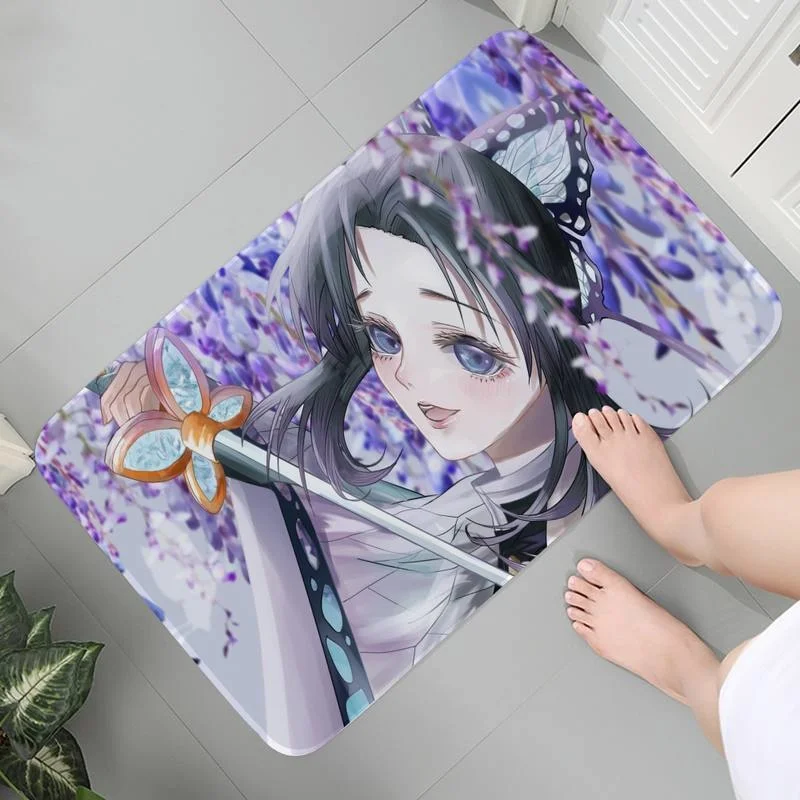 

Rug Children Washable Kitchen Indoor Doormat Cartoon Carpet Anti-slip Crawling Demon Slayer Bath Mats Mat bedside Room Carpets 1