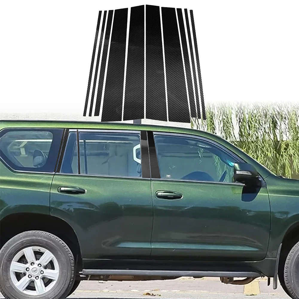Real Carbon Fiber For Toyota Land Cruiser Prado 2010-2020 Car Doorpost Panel Decoration Stickers Auto Modification Accessories