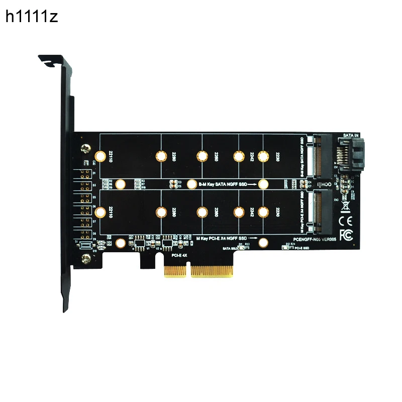 

PCIE to M2 Adapter M2 SSD NVME M Key M.2 NGFF B Key SATA Port to PCI Express 3.0 x4 Raiser Card Suppor 2280 2260 2242 2230 22110