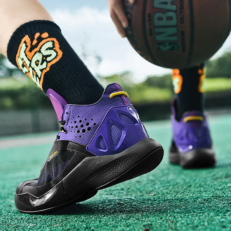 Professional Basketball Training Shoes Outdoor Training Sneakers Men's Wear-resistant Basketball Shoes Men's High-Top Sneakers