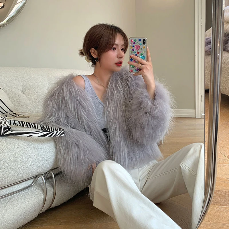 Women's Fashion Solid Faux Fur Coat Loose Temperament Casual Ladies Long Sleeve Warm Outerwear Winter Thick Short Fur Jacket New