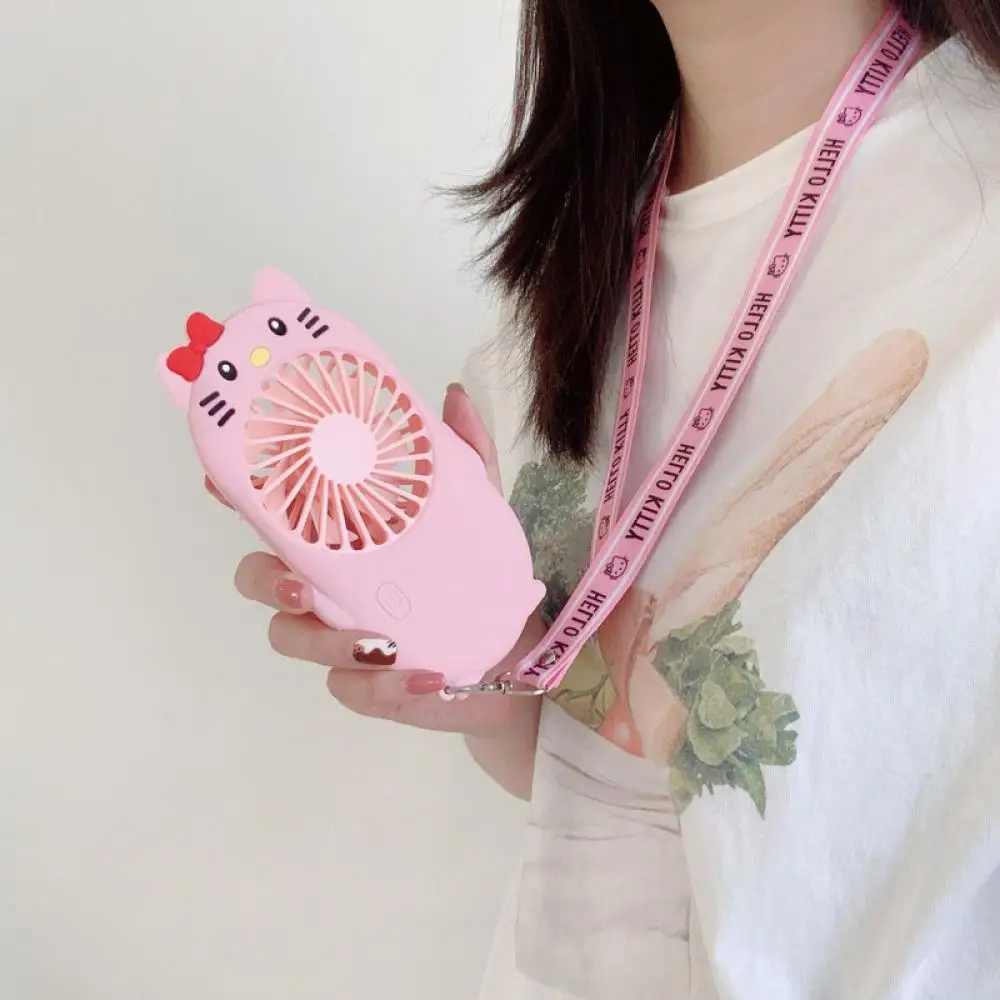 Миниатюрный вентилятор Kawaii Melody Sanrioed Hello kitty Cinnamoroll портативный ручной для девочек