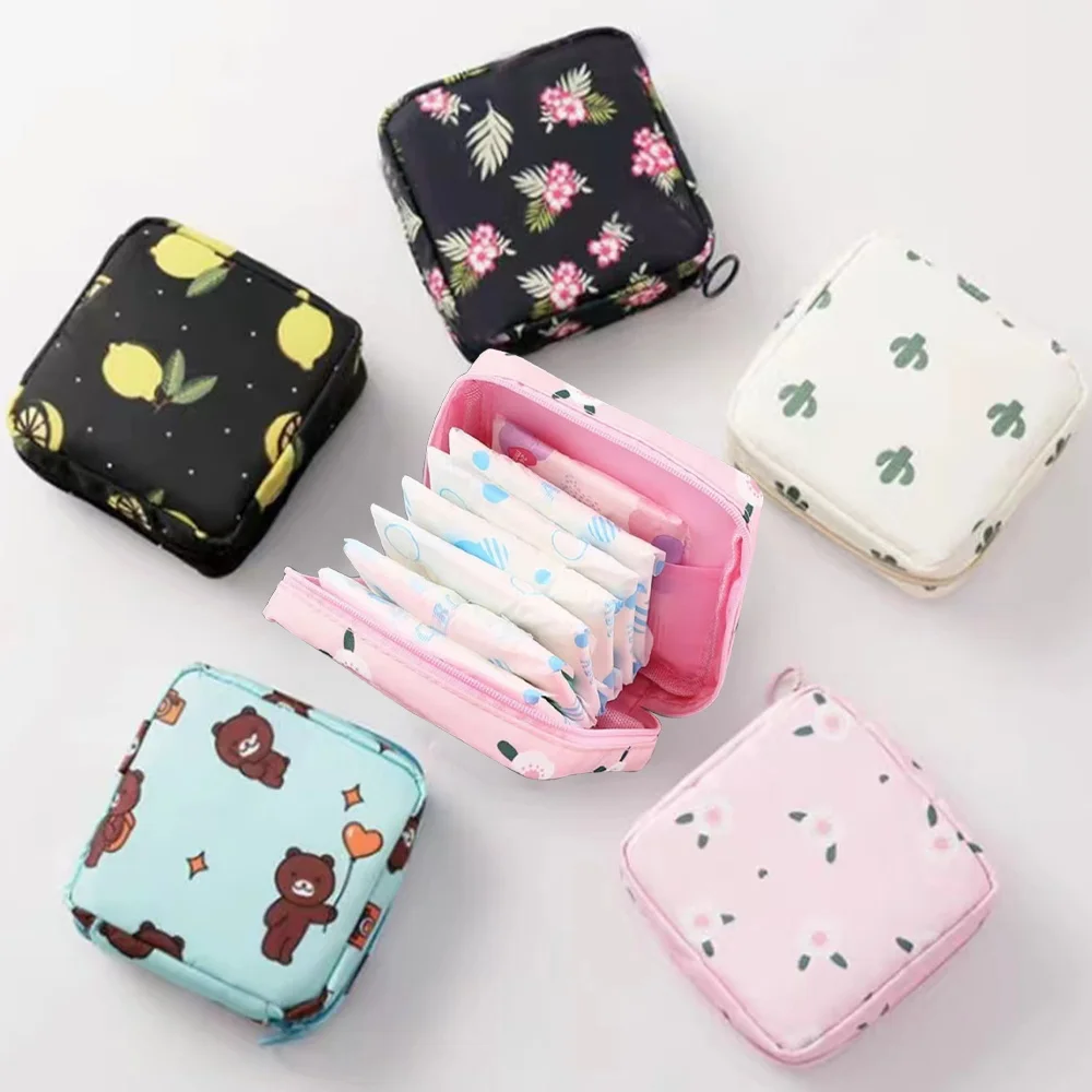 

Women Tampon Storage Bag Sanitary Napkins Bag Mini Cosmetic Bags Ladies Makeup Pouch Travel Earphone Coin Purse Card Organizer
