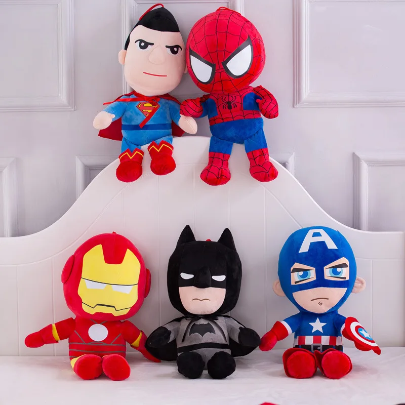 

Милые плюшевые игрушки Marvel Железный человек Человек-паук Капитан Америка кавайные аниме плюшевые игрушки куклы детские подарки на день рож...