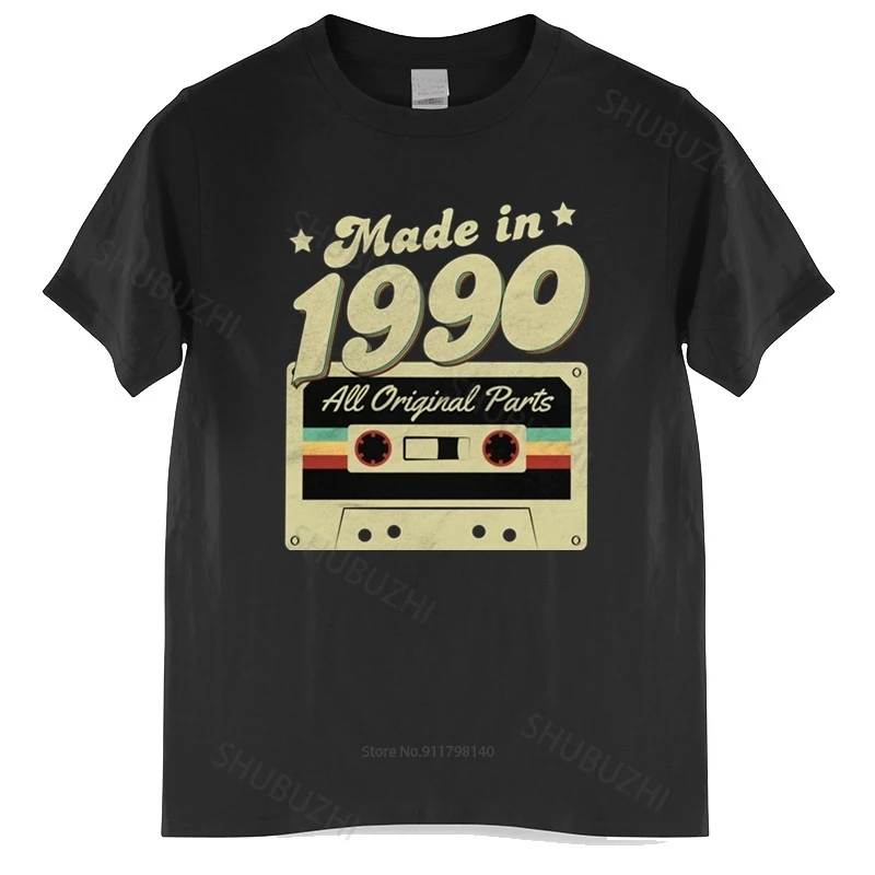 

Футболка мужская хлопковая, брендовая тенниска, майка с оригинальными деталями, подарок на день рождения 31 года, лето 1990