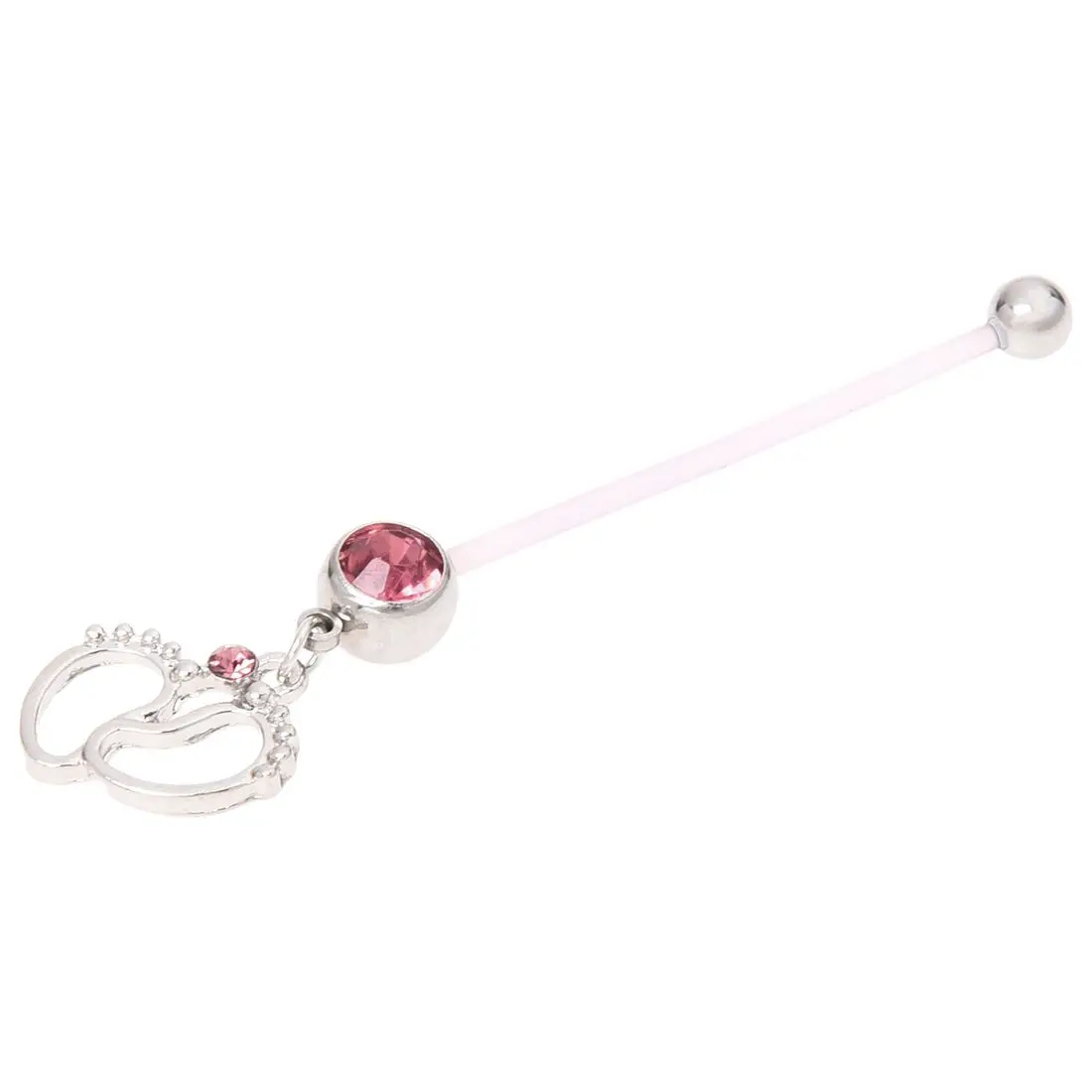 

Flexible Pregnancy Maternity Belly Navel Bar Ring Body Piercing Baby Feet