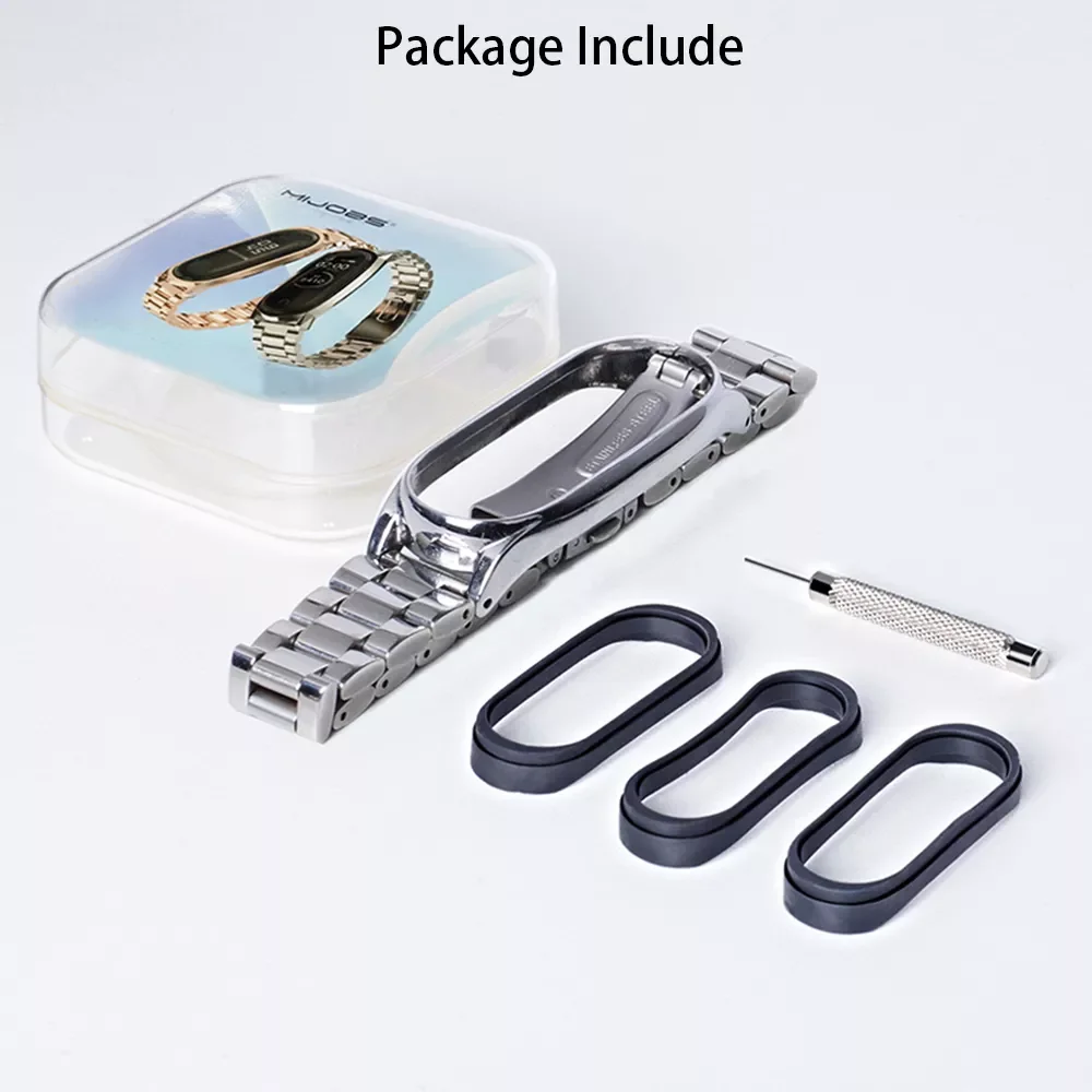 Metal Strap For Mi Band 5 4  3 Stainless Steel  Bracelet On Mi Band 6 Strap  For Mi Band 3 Xiomi Men's Watchband Accessories