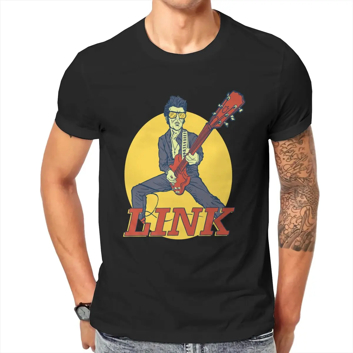

Rockabilly Link Wray Tribute T-Shirt For Men Guitar Hero Legend Rumble Funny Cotton Tees Short Sleeve T Shirts Printing Tops